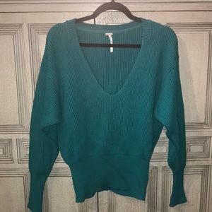 Free people deep v sweater